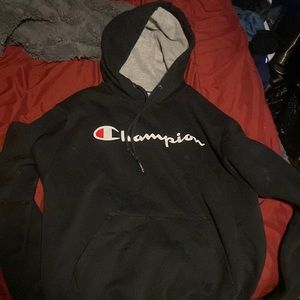 Black champion hoodie